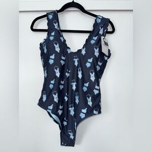 Classic Prep Navy and Light Blue Swimsuit